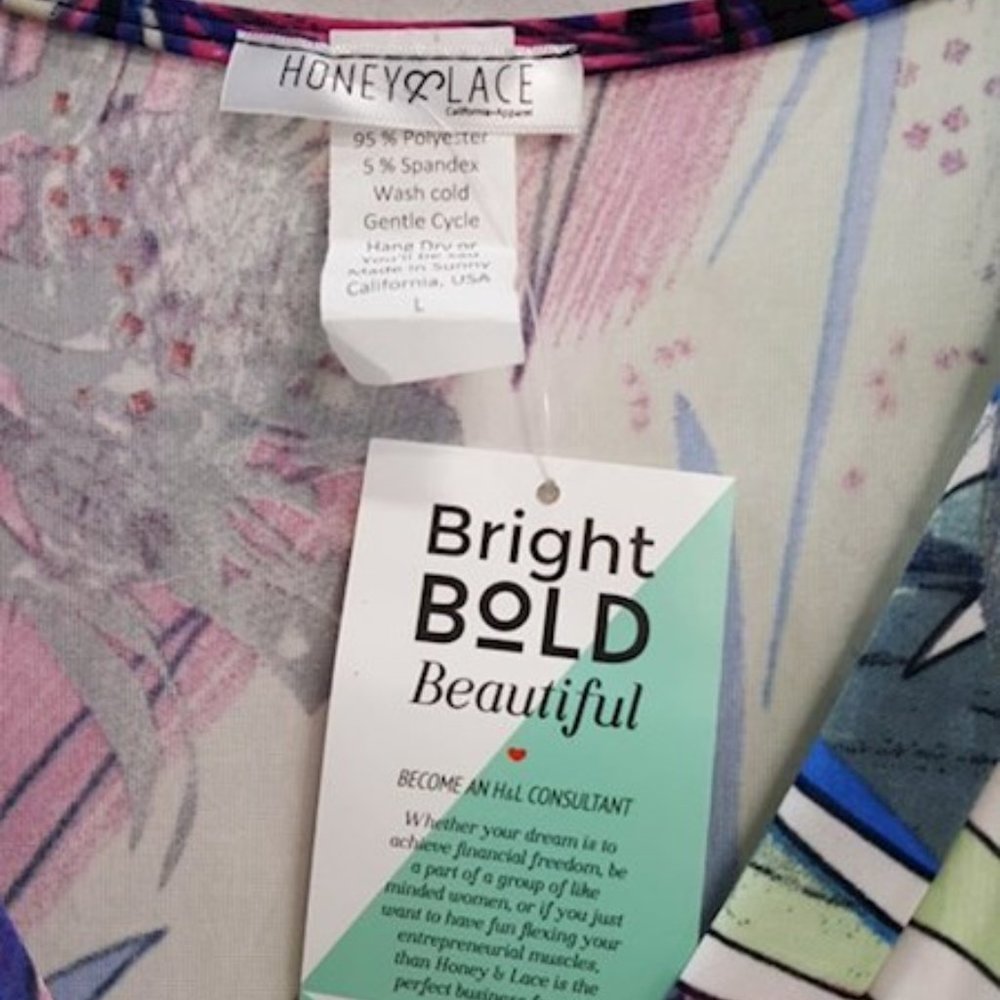 Honey And Lace Floral Dress Women's Size Large NWT - Picture 4 of 6